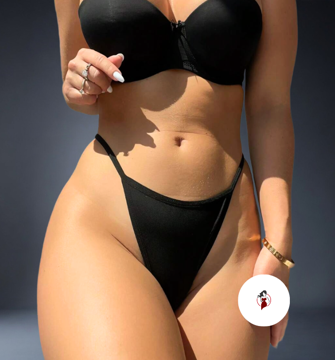 Black Star Charm Strap Panty